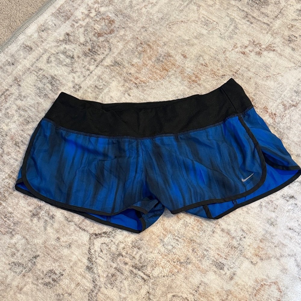 Nike Women's Black and Blue Athletic Shorts